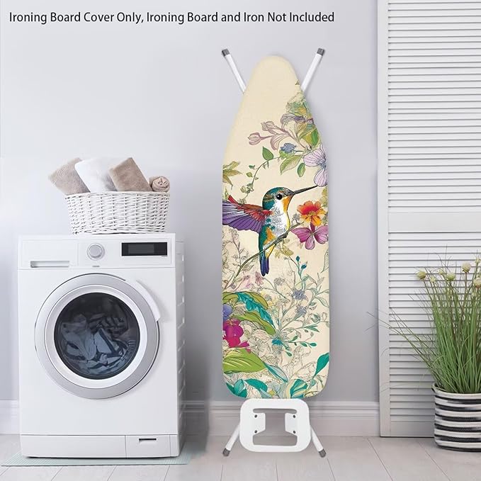 Sprowallow Hummingbird Flowers Ironing Board Cover Stain Resistant Standard