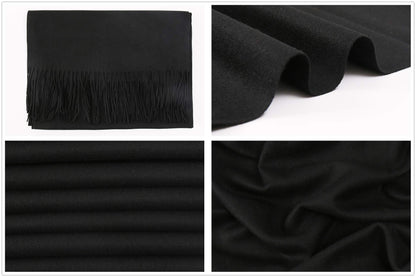 RIIQIICHY Black Pashmina Shawls and Wraps for Women Wedding Ladies Winter Scarf