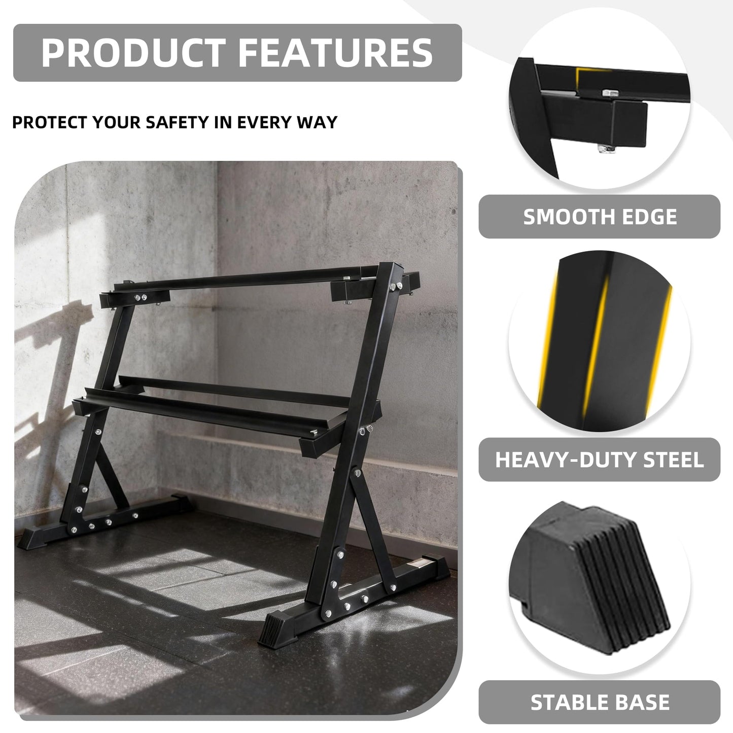 BalanceFrom Dumbbell Rack Multifunctional Weight Stand for Home Gym, 25LB Pair Dumbbell with 2 Tier Weight Rack