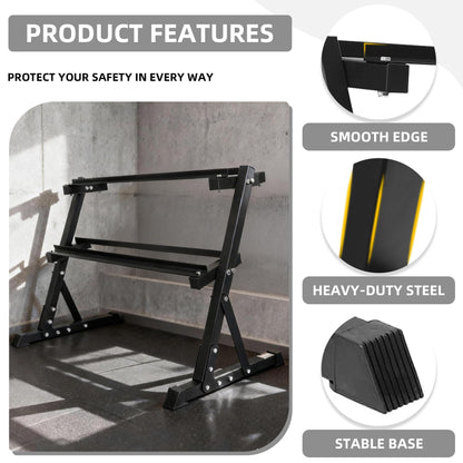 BalanceFrom Dumbbell Rack Multifunctional Weight Stand for Home Gym, 25LB Pair Dumbbell with 2 Tier Weight Rack