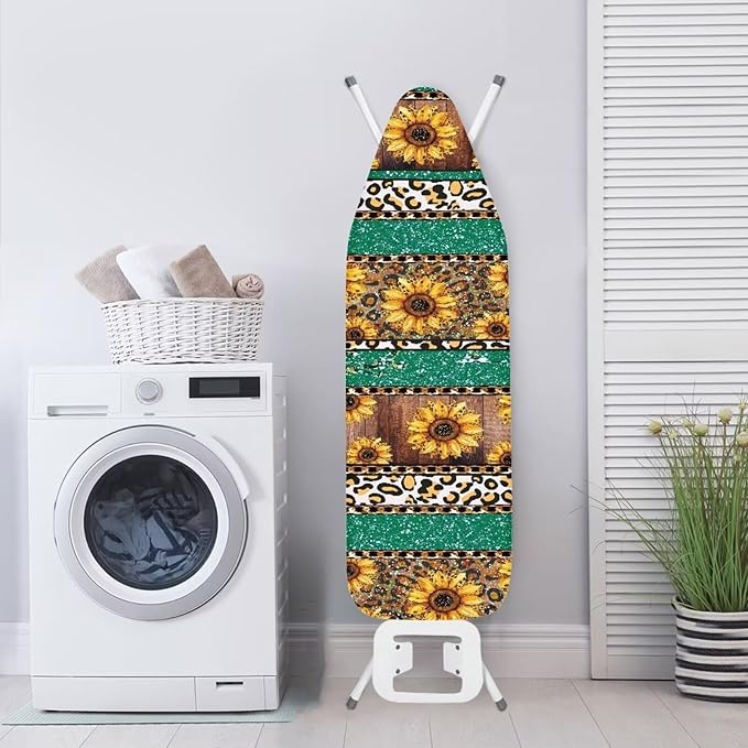 Sunflower Ironing Board Cover, Full Size Scorch Resistant Padding, Elastic Edge