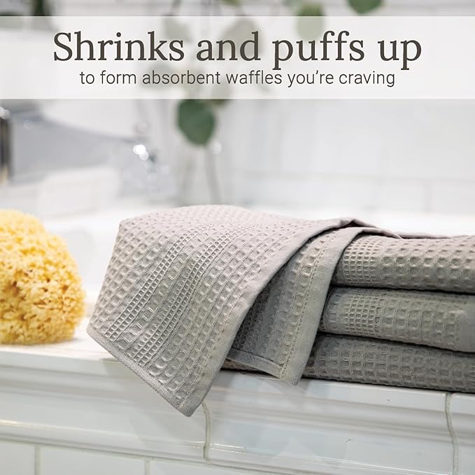 GILDEN TREE Waffle Towels for Bathroom, 100% Cotton Quick Dry Towel, Waffle
