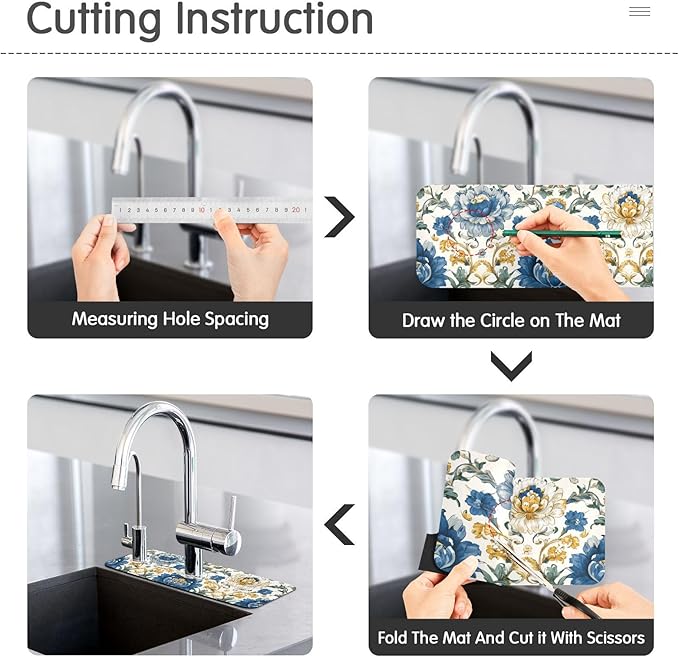 Kitchen Sink Splash Guard 1 PC 30 Inch Sink Faucet Mat Splash Guard