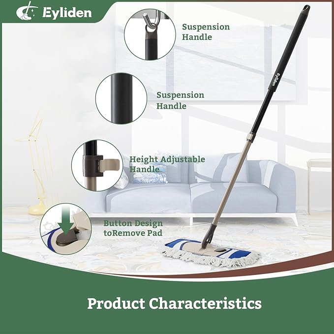 Eyliden Dust Mop with Reusable Washable Pads