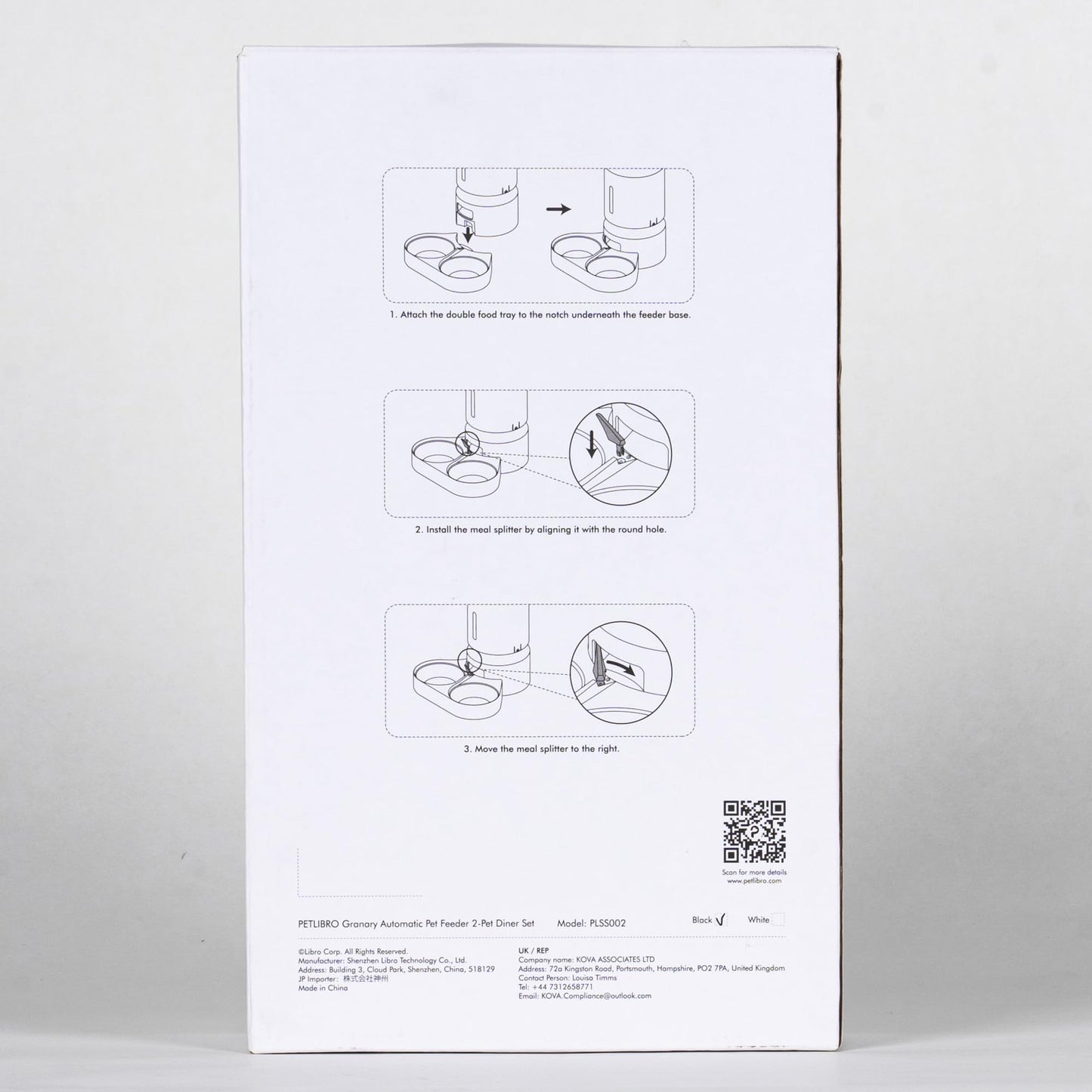 PETLIBRO Pet Food Splitter with Stainless Steel Bowls, Automatic Cat Feeder Bowls for Two Cats or Dogs, Suitable for PETLIBRO Automatic Cat Feeder PLAF005, PLAF006, PLAF103, PLAF203