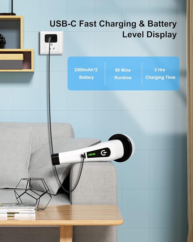 Leebein Electric Spin Scrubber, Cordless Cleaning Brush