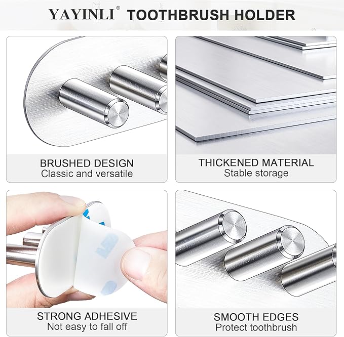 Electric Toothbrush Head Holder, Toothbrush Holders Wall Mounted, Adhesive