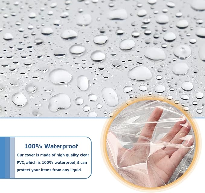 Waterproof Shelf Cover,Durable Dustproof Storage Wire Rack Covers,Outdoor Shelving Covers for Wire Shelves with Zipper 36''x18''x72'',Clear,Cover Only