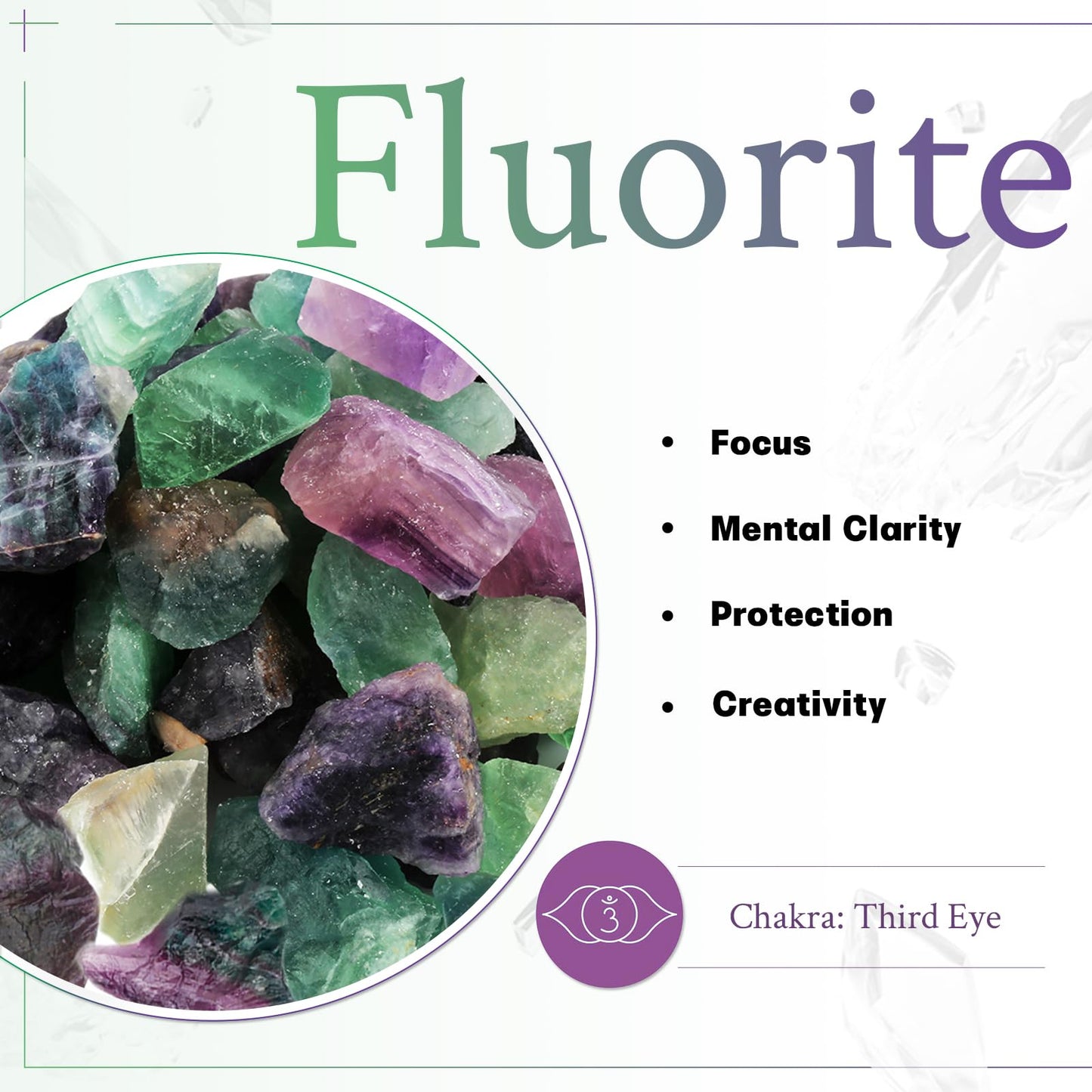 mookaitedecor Set of 4 Natural Fluorite Crystal Shower Curtain Hooks, Decorative Raw Crystals Stainless Steel Curtain Rings for Bathroom Home Decor