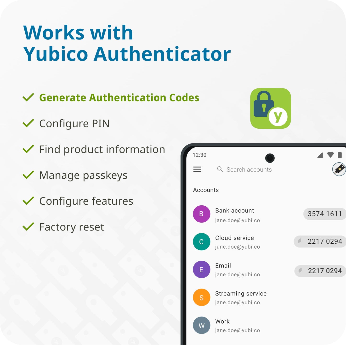 Yubico - YubiKey 5C NFC - Two-factor authentication (2FA) security key, connect via USB-C or NFC, FIDO certified - Protect your online accounts