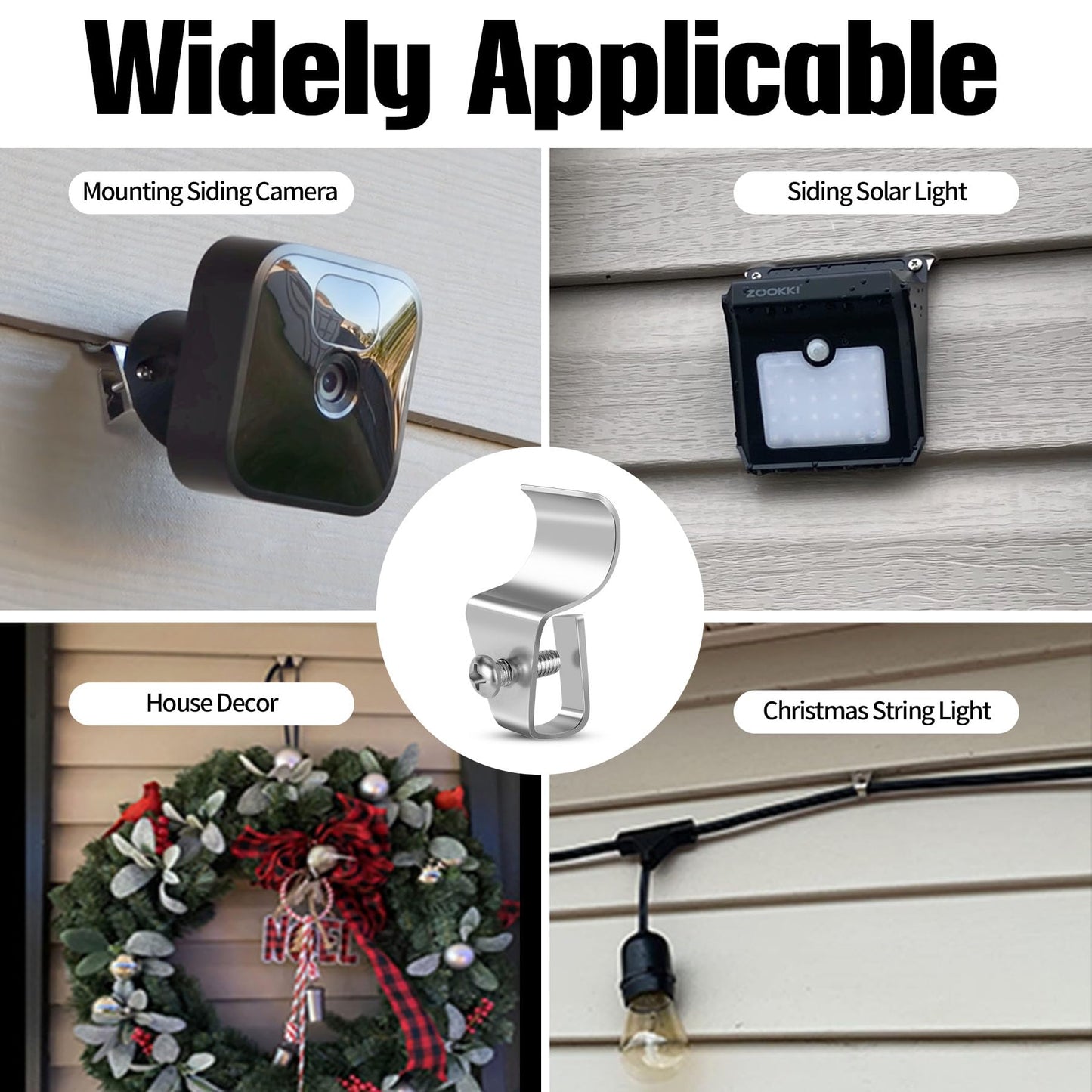 Antimbee No-Hole Outdoor Camera Mount,40-Pack Vinyl Siding Clips,Vinyl Siding Hanger for Blink, Arlo, Ring, No-Damage, No Drilling, Weatherproof-304 Stainless Steel Home Siding Hooks - New Upgrade