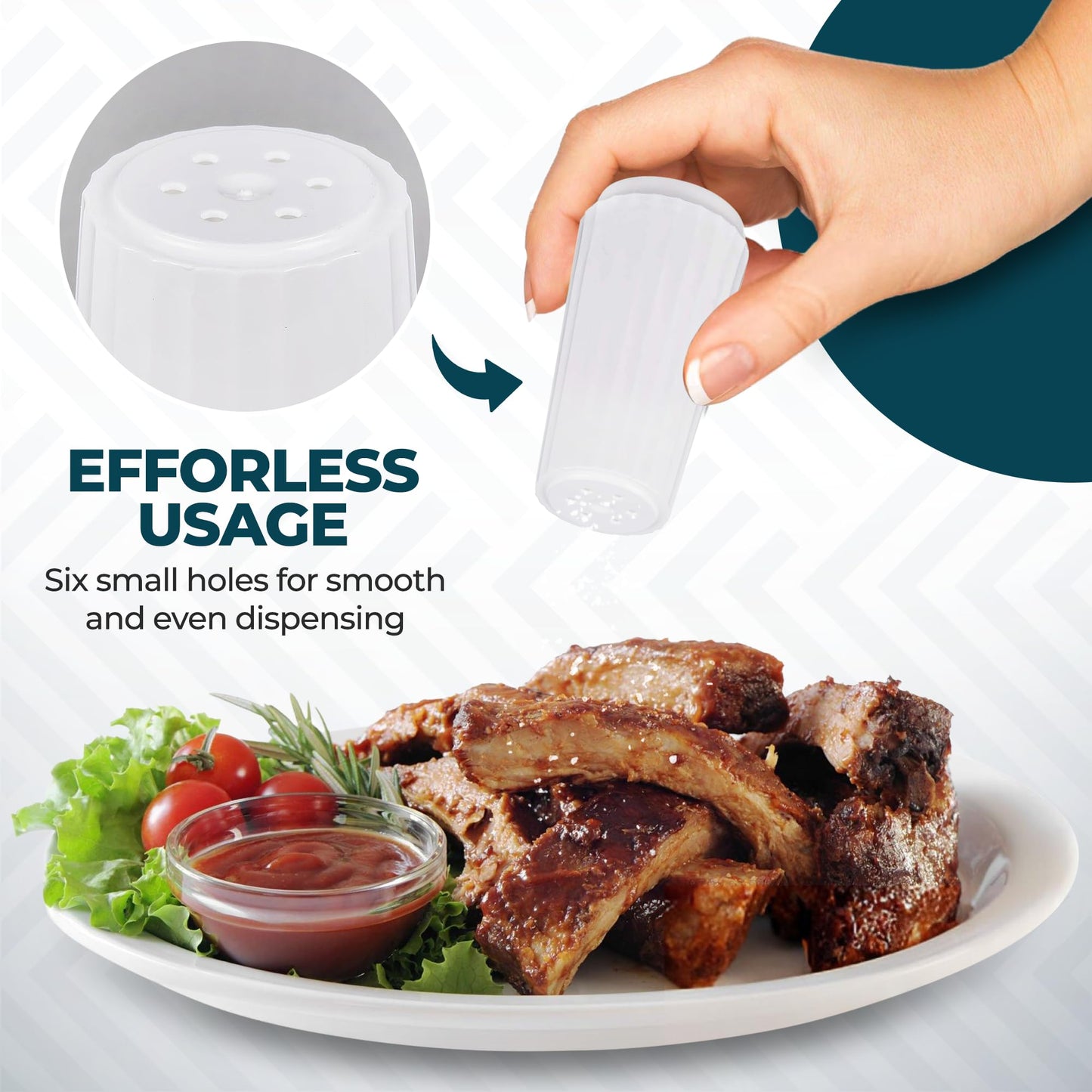 Disposable Plastic Salt and Pepper Shakers Set Bulk [12 Pack] – 6 Prefilled 4 Oz. Iodized Table Salt + 6 Prefilled 1.5 Oz. Pepper Sets for Travel Camping Outdoor - Small Mini Holes for Even Dispensing