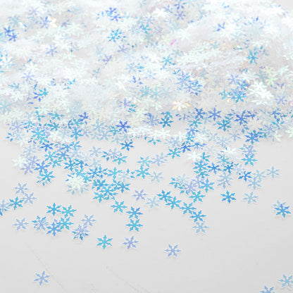 Jocomoni 2000pcs/50g Christmas Snowflakes Confetti Decorations,Iridescent Snowflake Table Confetti Glitter Snowflake Sequins for Winter Wonderland Party Home Decoration