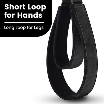 2PCS Pilates Double Loop Strap for Reformer Fitness D-Ring Straps Handle, Yoga Pilates Equipmen D-Ring Exercise Strap for Gym Workout Home (Black)