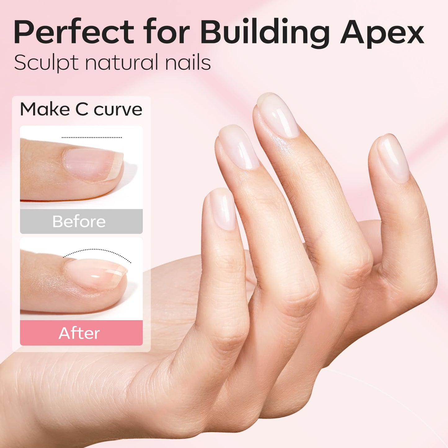 modelones Gel Nail Polish Set 2 Pcs 15ml French Manicure Kit White Nude Pink Jelly Sheer Gel Polish Soak Off UV LED Classic French Tip Gel Polish Natural Nail Art DIY Gift for Women