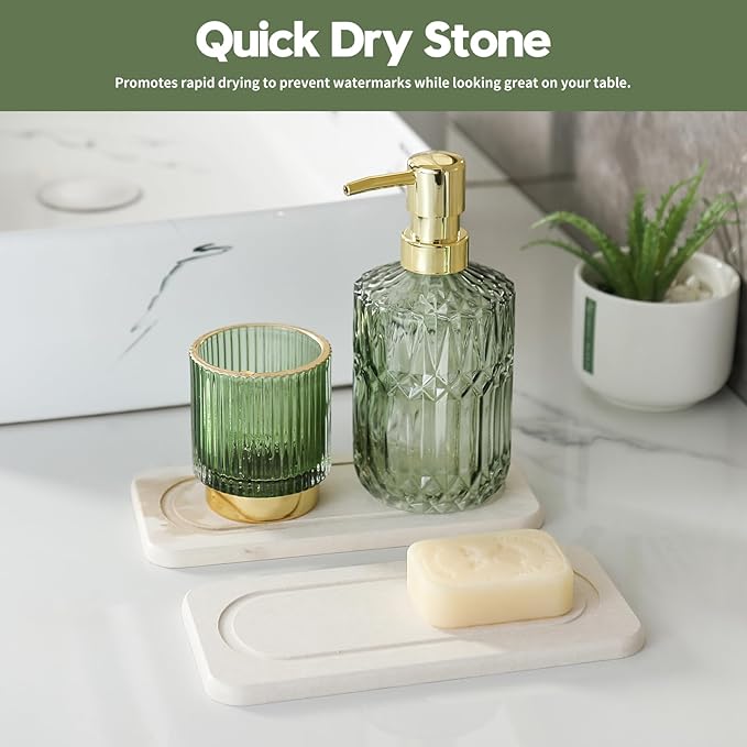 2Pack Diatomite Stone Sink Tray, Water Absorbing Faucet Mat