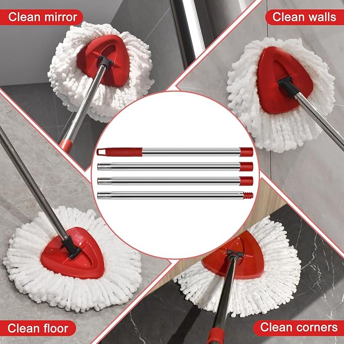 4 Section Spin Mop Replacement Handle