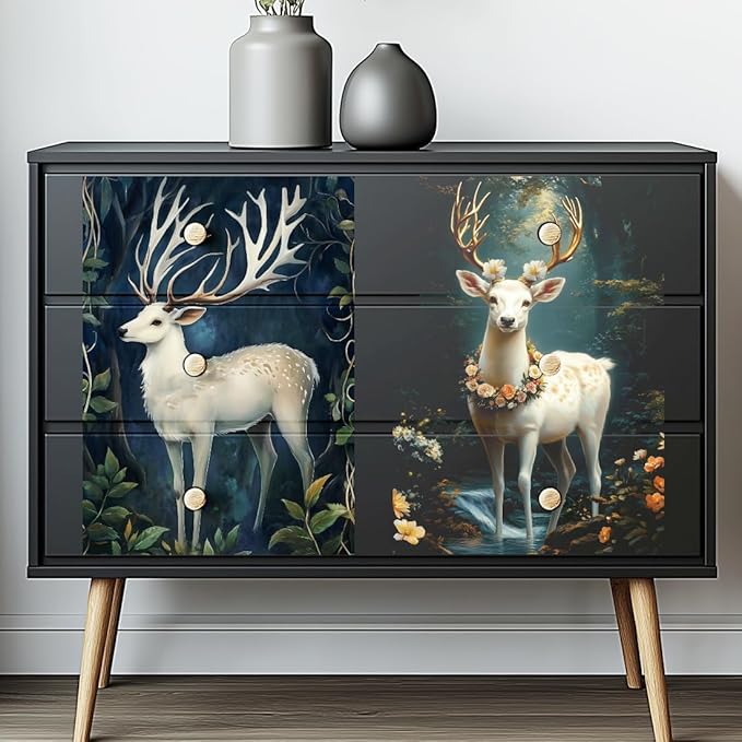 6 Sheets Forest Deer Rub on Transfers