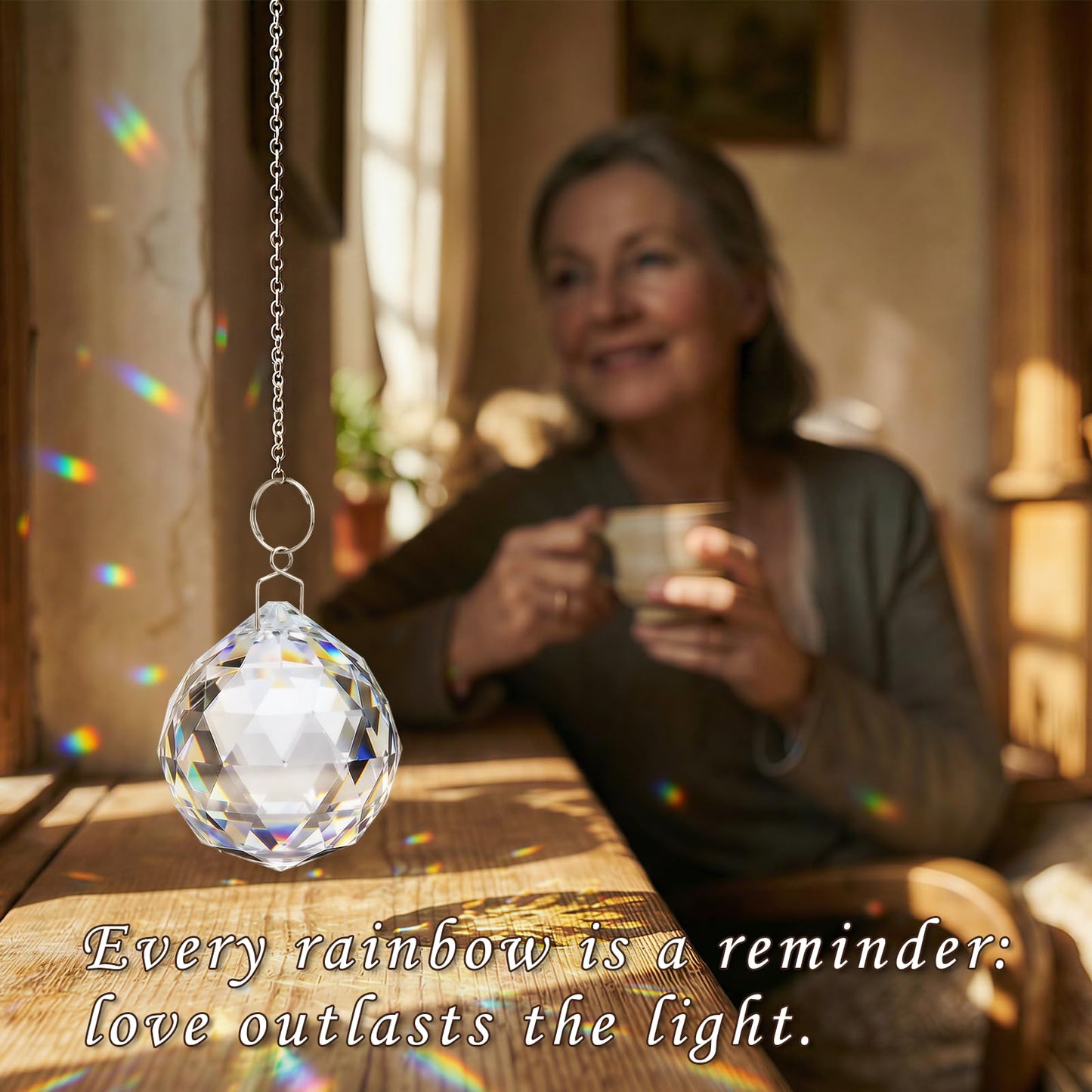 Sympathy Gifts for Loss of Loved One,Tabletop Hanging Crystal Suncatcher