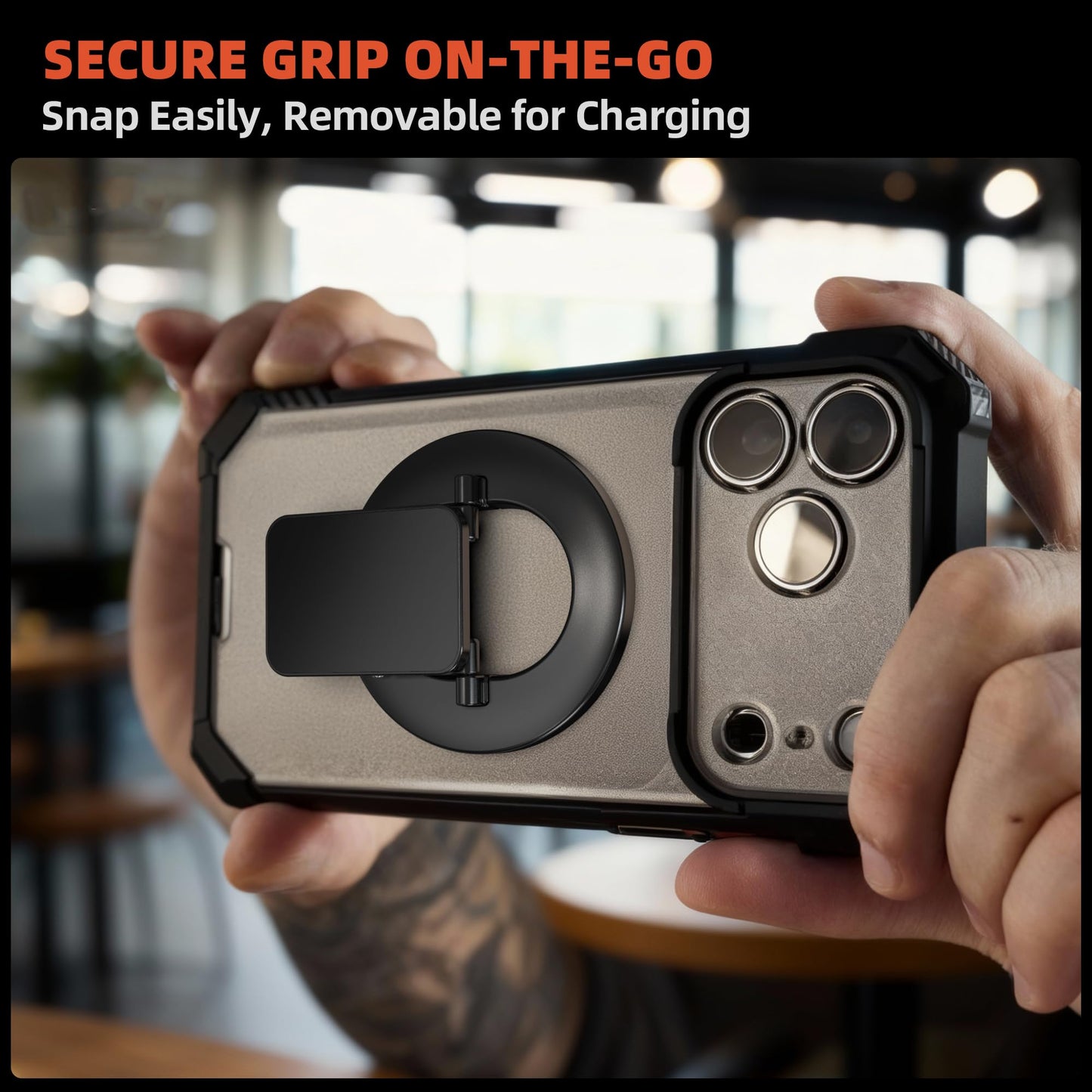 BANGMANG Dual Magnetic Phone Holder for Gym, Workout, Kitchen or Any Metal Surface, Magnet Base Mount & Strong Magnet Phone Mount for iPhone 17/16/15/14/13/12/ Series MagSafe Case All Phones