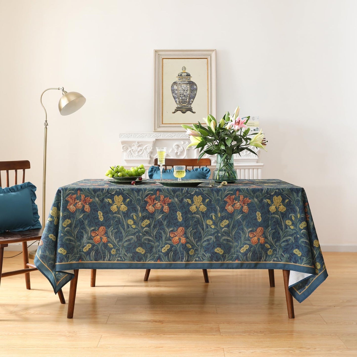 patdrea Vintage French Linen Tablecloth,Rectangular,110"x63"-Herbert C