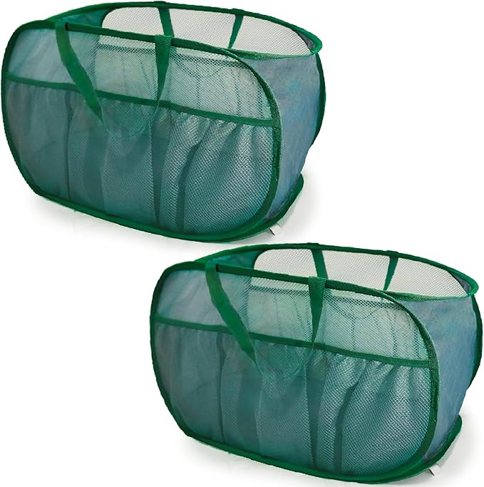 2 Pack Collapsible Laundry Baskets, Upgrade Pop Up Laundry Hamper