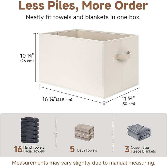 StorageWorks Fabric Closet Organizers and Storage Bin, Foldable Shelf Baskets