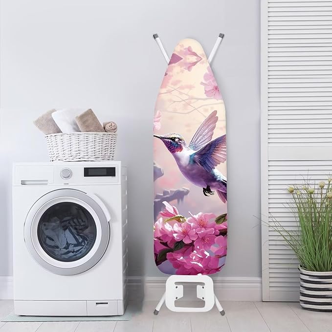 Hummingbird Flower Ironing Board Cover and Pad Standard Size Padding Decorative