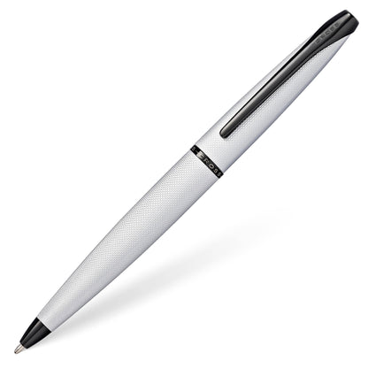 Cross ATX Refillable Ballpoint Pen Presented in a Luxury Gift Box - Medium Point, Black Ink, Sandblasted Chrome
