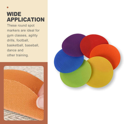 QivaZira 30 Pack Poly Spots Markers 4 Inch Non Slip Rubber Floor Dots for Classroom Gym Agility Training Carpet Spot Markers for Kids Students Sitting Teaching Aids Sports Equipment