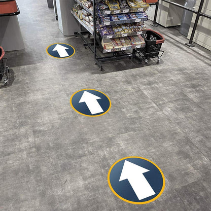 10 PCS Arrow Floor Sticker Directional Floor Decal Vinyl Sign Non-Slip Removable Reusable Commercial Grade Sign