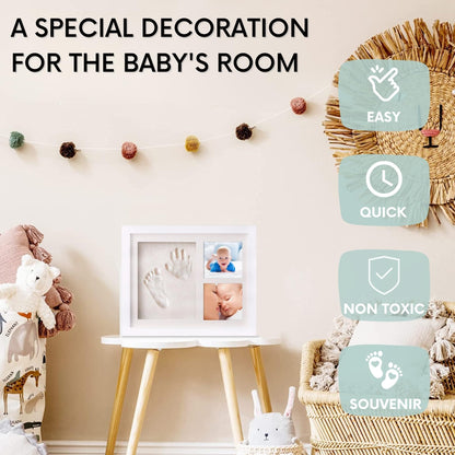HuBorns - Baby Hand and Footprint Kit - New Born Gifts & Keepsakes - Non-Cracking Clay Baby Footprint Kit & Handprint Kit - New Baby Essentials & Baby Accessories - New Mum Gifts