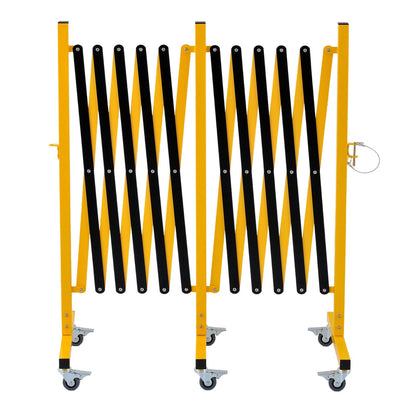 GYMTIME Industrial Expandable Metal Barricade, 16 Feet, Easily Assembled Safety Barrier with Casters, Flexible Mobile Retractable Gate, Adjustable Traffic Fence