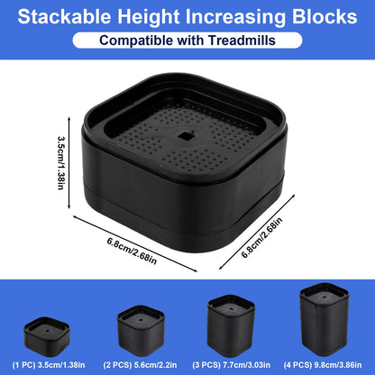 Penitue 8pcs Treadmill Incline Riser Blocks, Walking Stackable Height Adjustable Incline Blocks Pad Attachment Non-Slip Upgrade Ramp for Home Gym Leveling & Uphill Workout Treadmill Accessories
