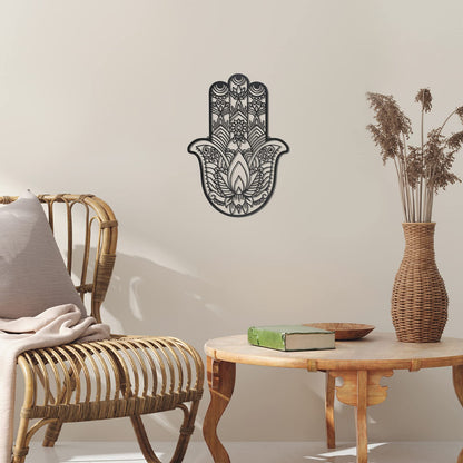 Lounsweer Hamsa Hand Wall Decor Geometric Meditation Decor Sacred Geometric Walling Boho Spiritual Art for Bedroom Yoga Room Minimalist Aesthetic Ornament Ideal Housewarming Gift