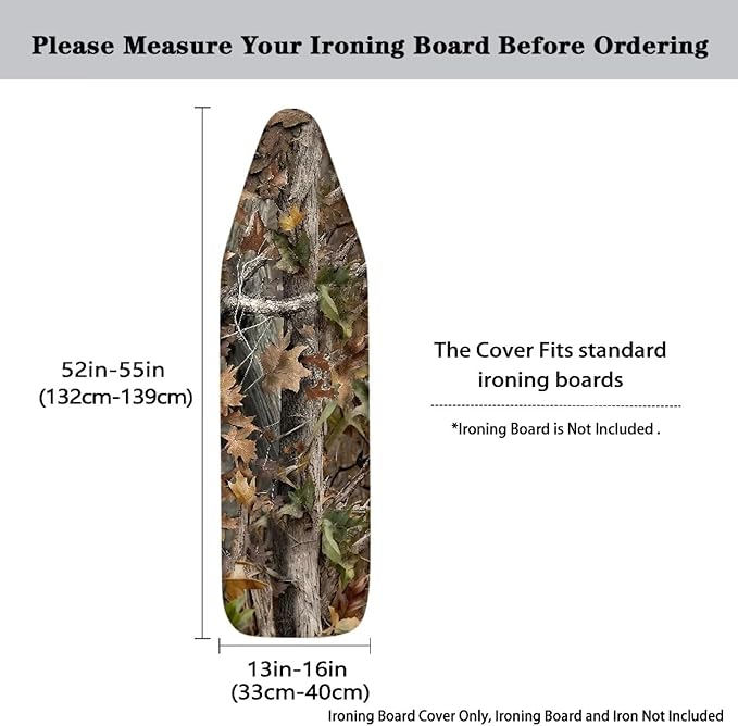 Camo Forest Ironing Board Cover and Padding 15 X 54 Ironing Board Protective