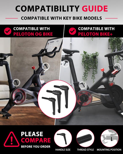 TCVG 3 Pack Metal L-Handle Adjustment Lever Set Compatible with Peloton Bike and Bike+ Seat and Handlebar Adjustment, Includes Screws and Grip