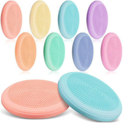 Libima 8 Pcs Wiggle Seat Inflated Wobble Cushion Sensory Seat Flexible Balance Board Balance Disc for Men Women Physical Exercise Improving Posture Home Office (Macaron Color)