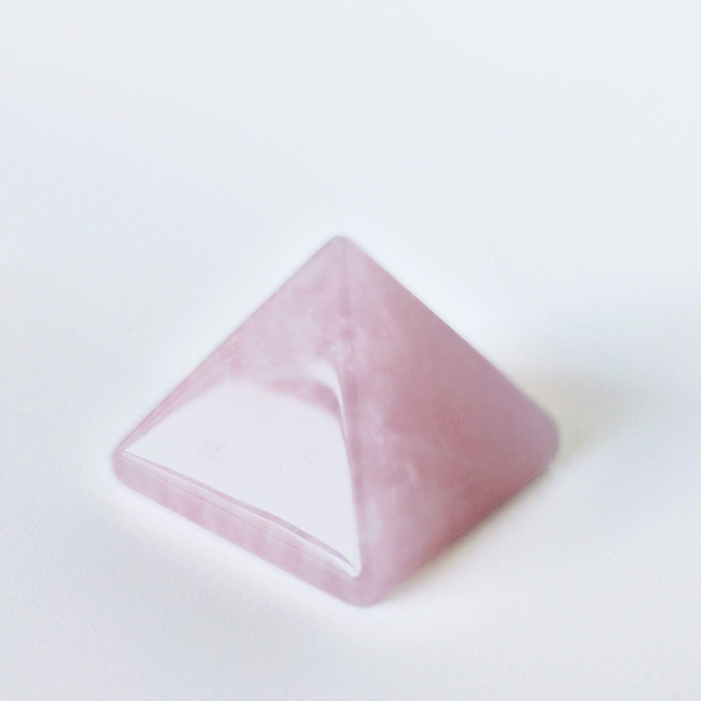Crystal Pyramid of Natural Rose Quartz Chakra Healing Stone, 1.5 inch