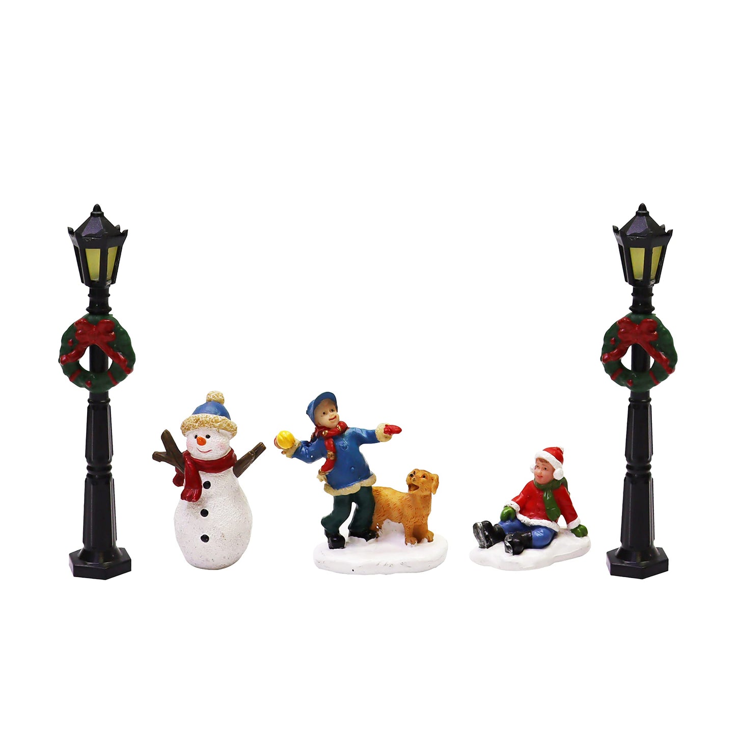 MOMENTS IN TIME Christmas Village Set 12-Piece with LED Lights Miniature Christmas Houses Church Lighted Holiday Décor for Tabletop Mantel Village Display Gift-Ready Packaging