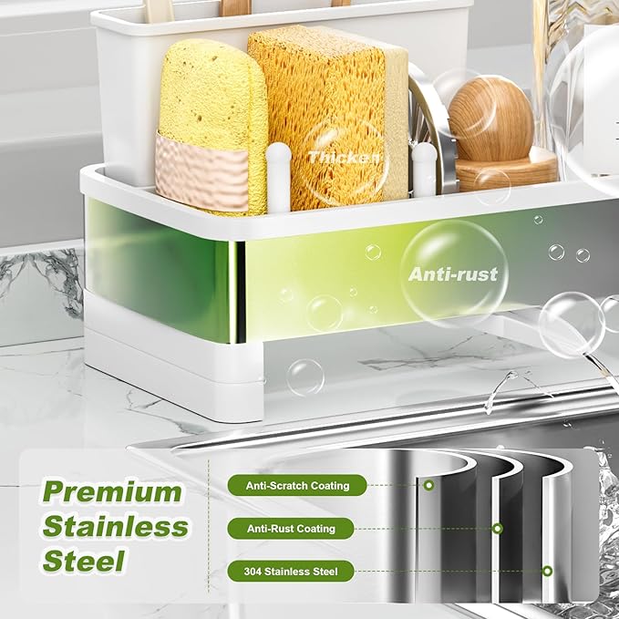 Ewaiira Stainless Steel Sink Caddy, Sponge Holder