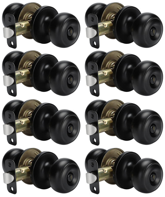 goldenwarm Black Interior Door Knobs, Matte Black Privacy Door Knob, Black Bedroom Door Knobs, Black Door Knobs Interior Bulk, Indoor Bathroom Door Knob(8 Pack, Matte Black)