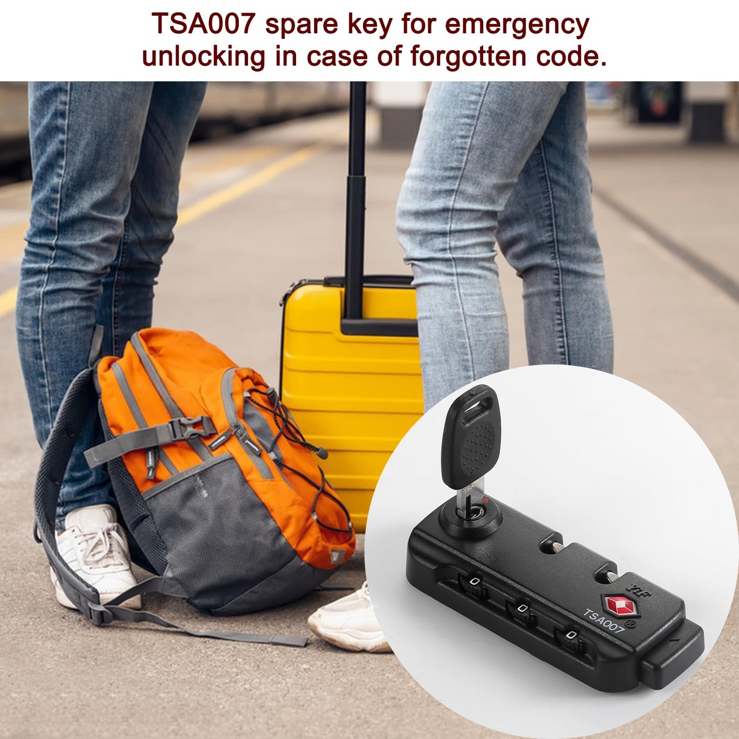 Cogguepe 2 PCS TSA Approved Combination Lock, Suitable for Luggage,Backpacks, Handbags, with 2PCS Spare TSA-007 Key