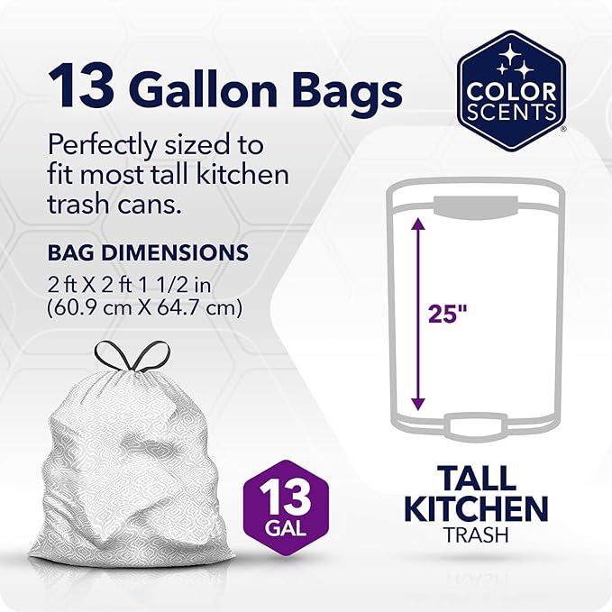 Color Scents Tall Kitchen Trash Bags