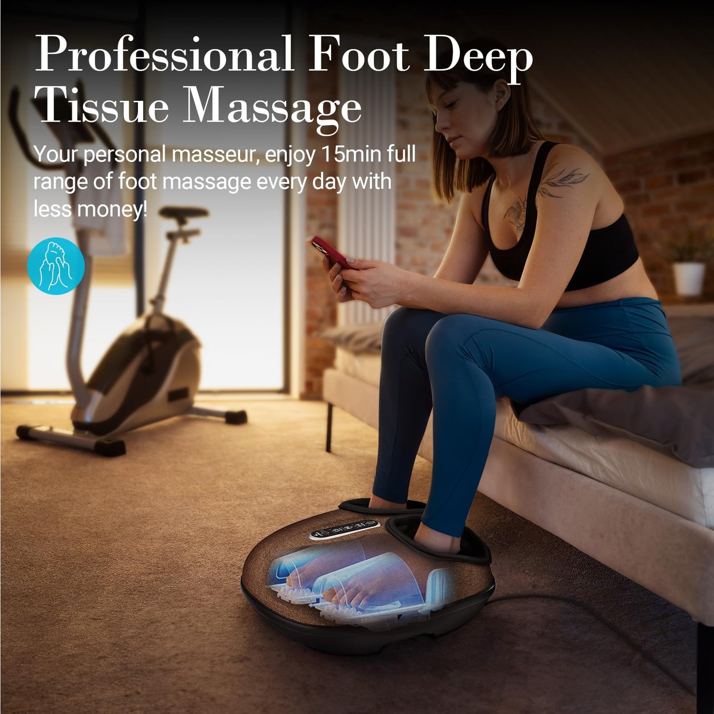 Foot Massager FSA Eligible HSA, Feet Massager with Heat for Plantar Fasciitis Relief, 5 Levels Compression & Vibration Massage for Neuropathy, Christmas Gifts for Women Men, Fits Up to 13"