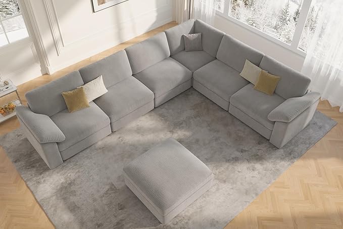 EASE MOOSE Oversized Sectional Modular Sofa, Large Sectional Couch Wide Deep