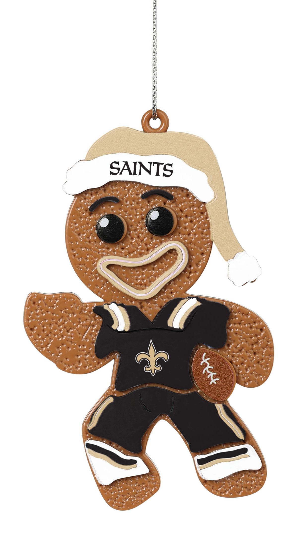 FOCO New Orleans Saints NFL Gingerbread Man Holiday Ornament