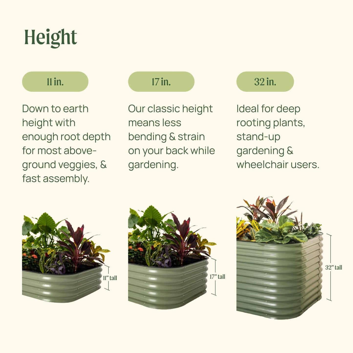 Vego garden 17" Tall 42" Round Raised Garden Bed Metal Raised Bed Planter Box for Vegetables Flowers Patio, Modern Gray