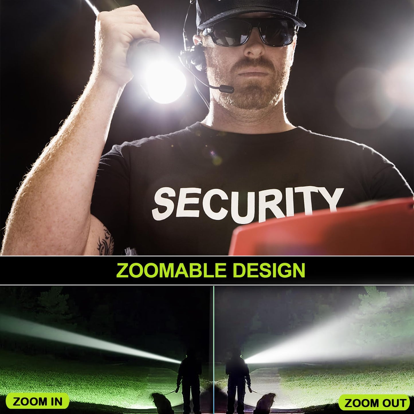 REHKITTZ Torch Led Super Bright 3000 Lumens Long Working Time Camping Adjustable Focus Flashlight with 5 Light Modes