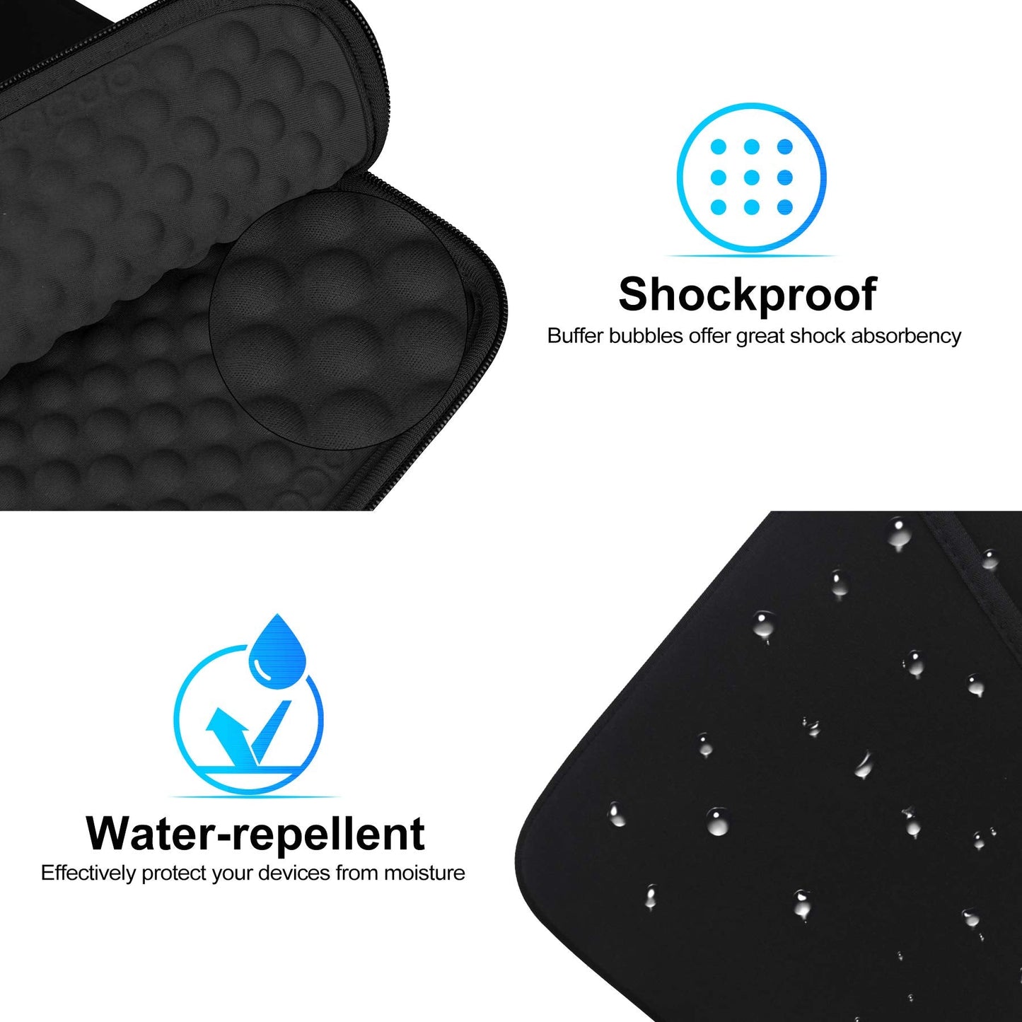 Lacdo Tablet Sleeve Case for 13 inch New iPad Air M3 M2 2025-2024, 13 inch New iPad Pro M4 2024, 12.9 inch iPad Pro 6 5 4 3 2022-2018 with Magic Keyboard and Smart Keyboard Folio Protective Bag, Black